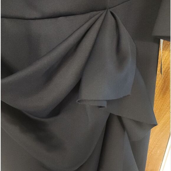 XSCAPE Scuba Boat Neck 3/4 Sleeve Cut-Out Ruched Side Bow Gown Size 18W - Picture 6 of 9